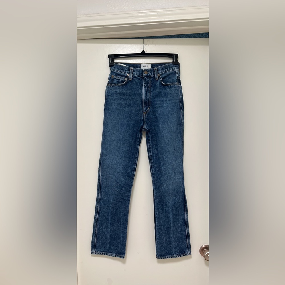 Agolde Womens Classic Straight Dark Wash Blue Jeans sz 25